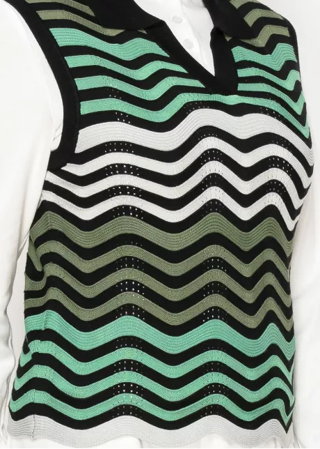 Mint Green Wave Knit Vest