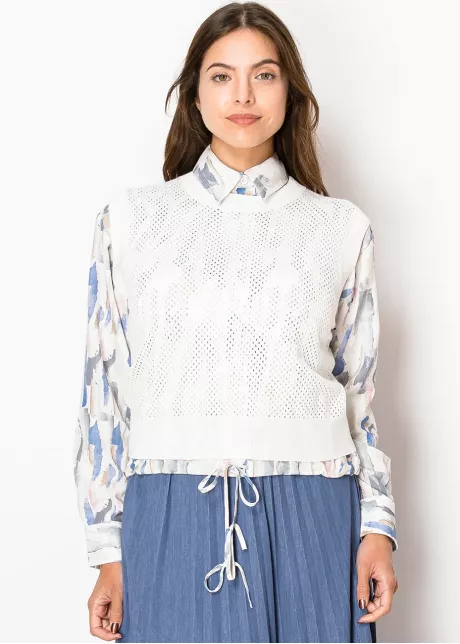 Soft Ivory Open-Knit Vest