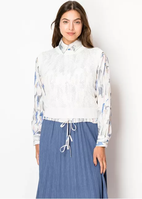 Soft Ivory Open-Knit Vest