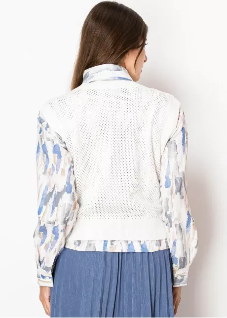 Soft Ivory Open-Knit Vest