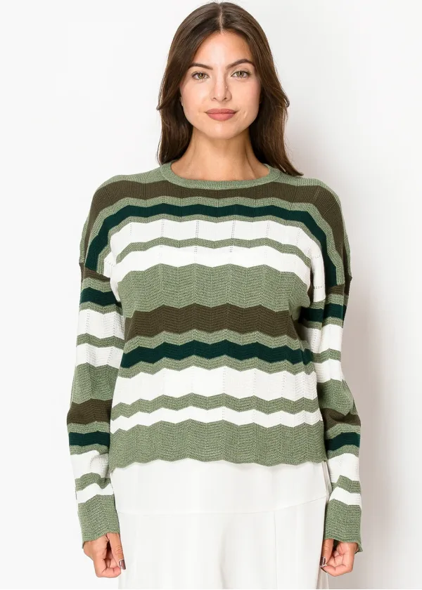 Olive Ridge Knit Sweater