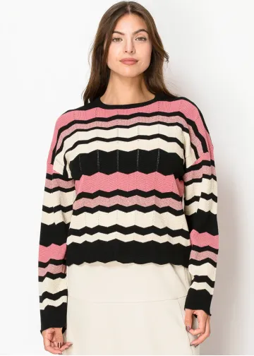 Blush and Bold Chevron Sweater