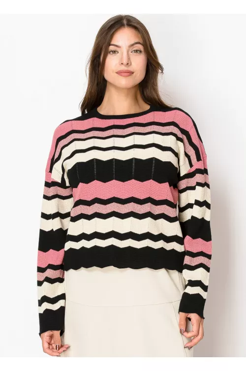 Blush and Bold Chevron Sweater