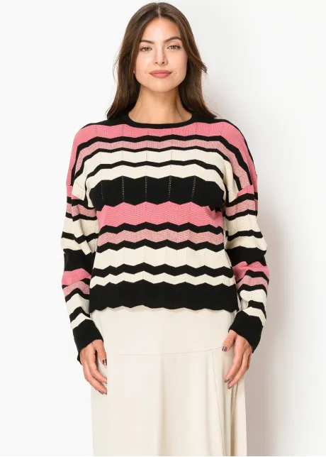 Blush and Bold Chevron Sweater