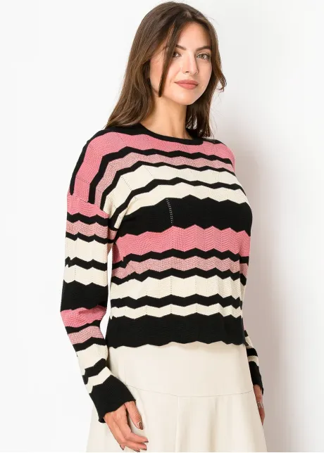Blush and Bold Chevron Sweater
