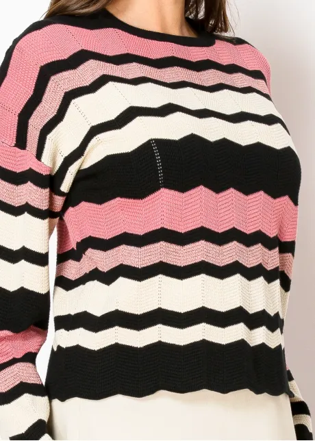 Blush and Bold Chevron Sweater