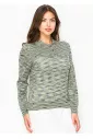 Olive Grid Knit Polo Sweater