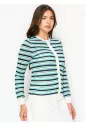 Seaside Stripes Buttoned Cardigan