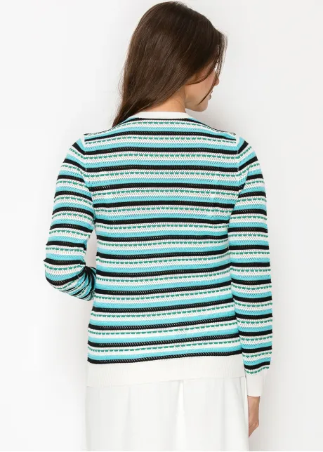Seaside Stripes Buttoned Cardigan