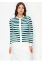 Seaside Stripes Buttoned Cardigan