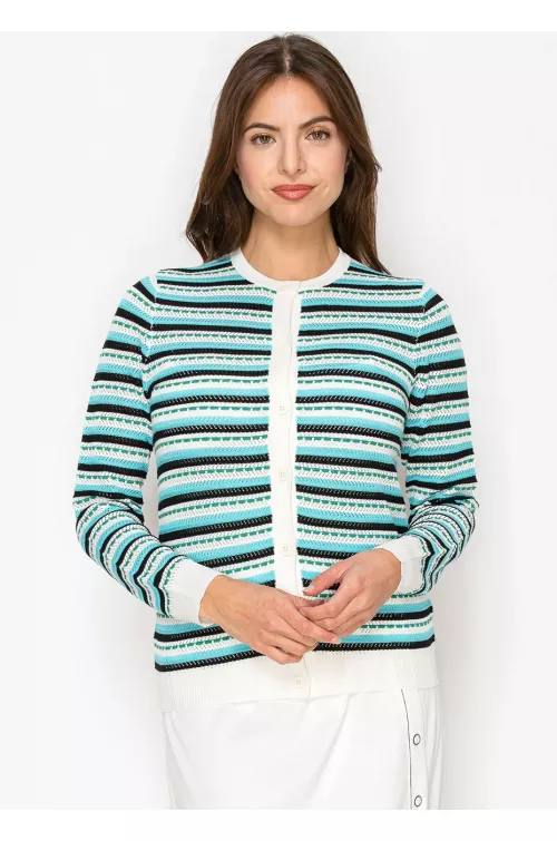 Seaside Stripes Buttoned Cardigan