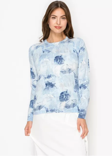 Icy Blue Nature Print Sweater