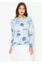 Icy Blue Nature Print Sweater