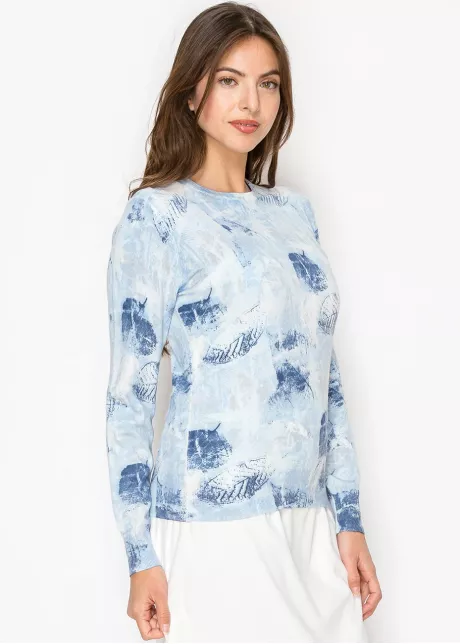 Icy Blue Nature Print Sweater