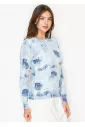 Icy Blue Nature Print Sweater