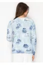 Icy Blue Nature Print Sweater