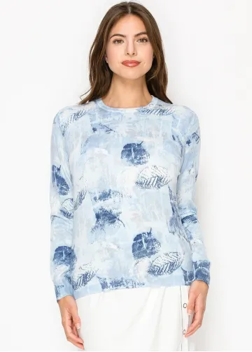 Icy Blue Nature Print Sweater