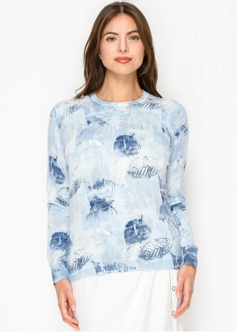 Icy Blue Nature Print Sweater Icy Blue Nature Print Sweater