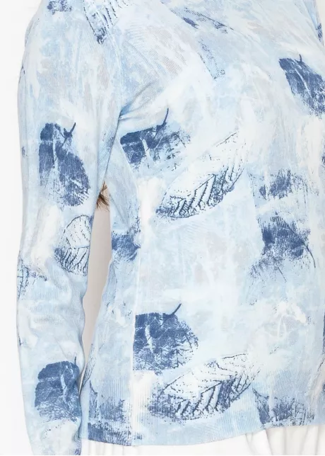 Icy Blue Nature Print Sweater