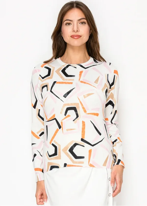 Abstract Lines Crewneck Sweater