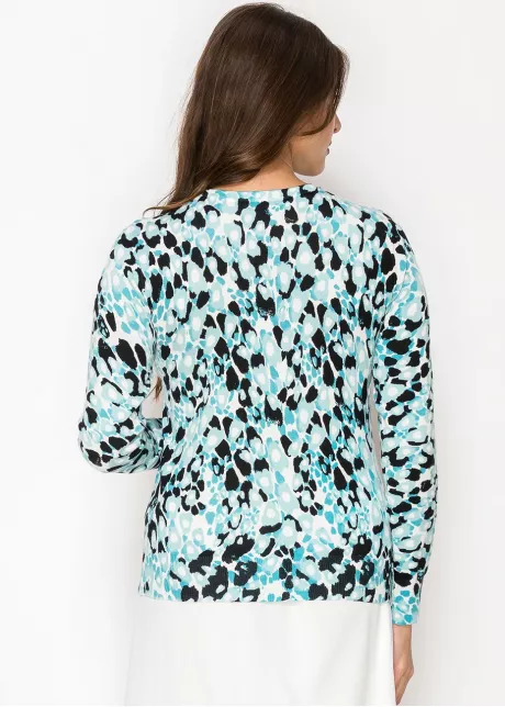Blue Mist Printed Sweater