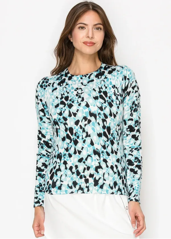 Blue Mist Printed Sweater