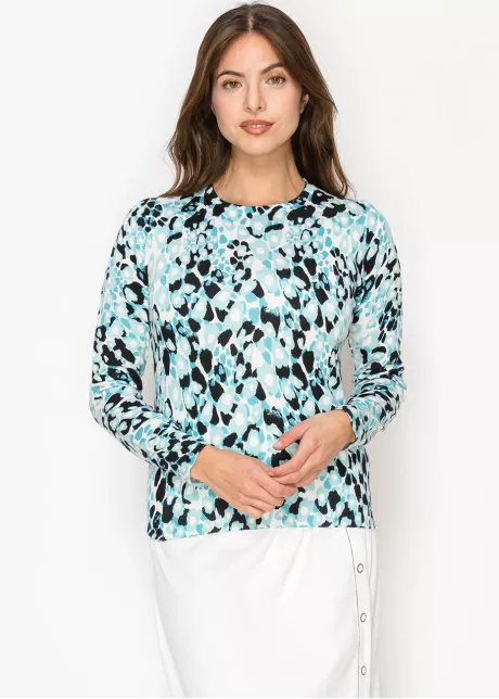 Blue Mist Printed Sweater