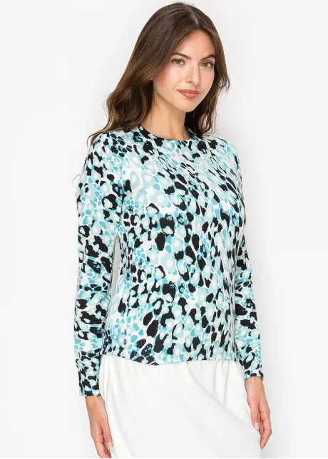 Blue Mist Printed Sweater