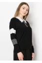 Black & White Contrast Collared Sweater