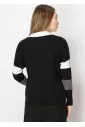 Black & White Contrast Collared Sweater