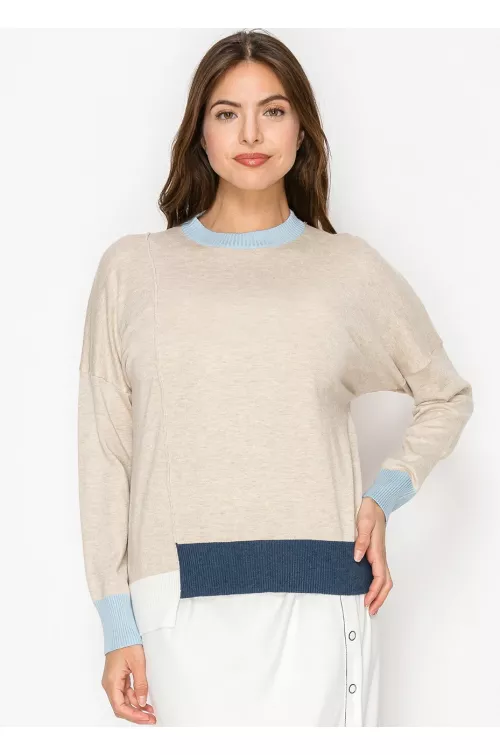 Oatmeal and Sky Crewneck Sweater