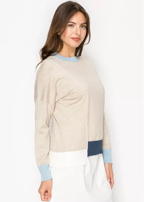 Oatmeal and Sky Crewneck Sweater
