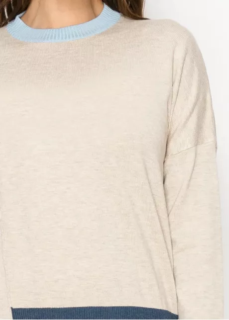 Oatmeal and Sky Crewneck Sweater