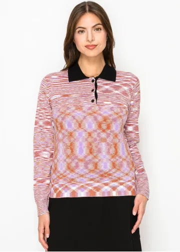 Multi-Tone Classic Polo Sweater