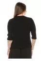 Black & Striped Long Sleeve Henley