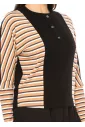 Black & Striped Long Sleeve Henley