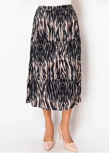 Midnight Brushstroke Midi Skirt