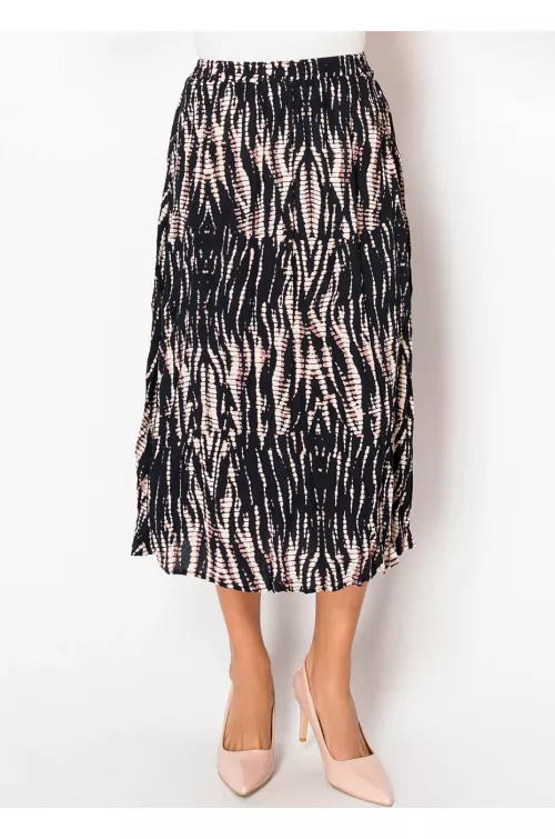 Midnight Brushstroke Midi Skirt