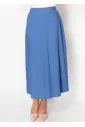 Blue Linen A-Line Skirt