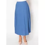 Blue Linen A-Line Skirt