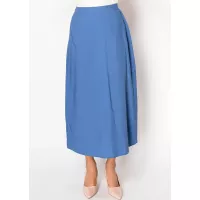 Blue Linen A-Line Skirt
