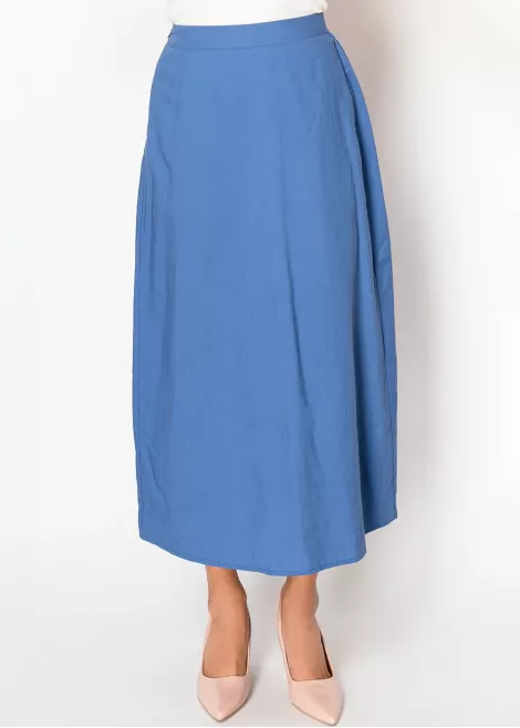 Blue Linen A-Line Skirt Blue Linen A-Line Skirt