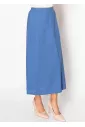 Blue Linen A-Line Skirt