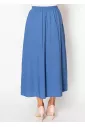 Blue Linen A-Line Skirt