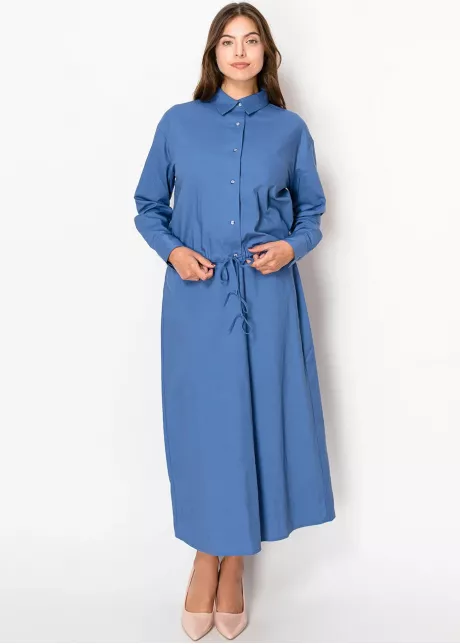 Blue Linen A-Line Skirt