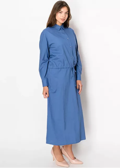 Blue Linen A-Line Skirt