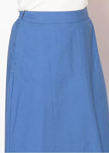 Blue Linen A-Line Skirt