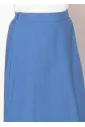 Blue Linen A-Line Skirt