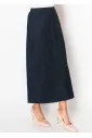 Navy Linen A-Line Skirt