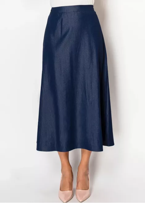 Classic Navy Denim A-Line Skirt Classic Navy Denim A-Line Skirt